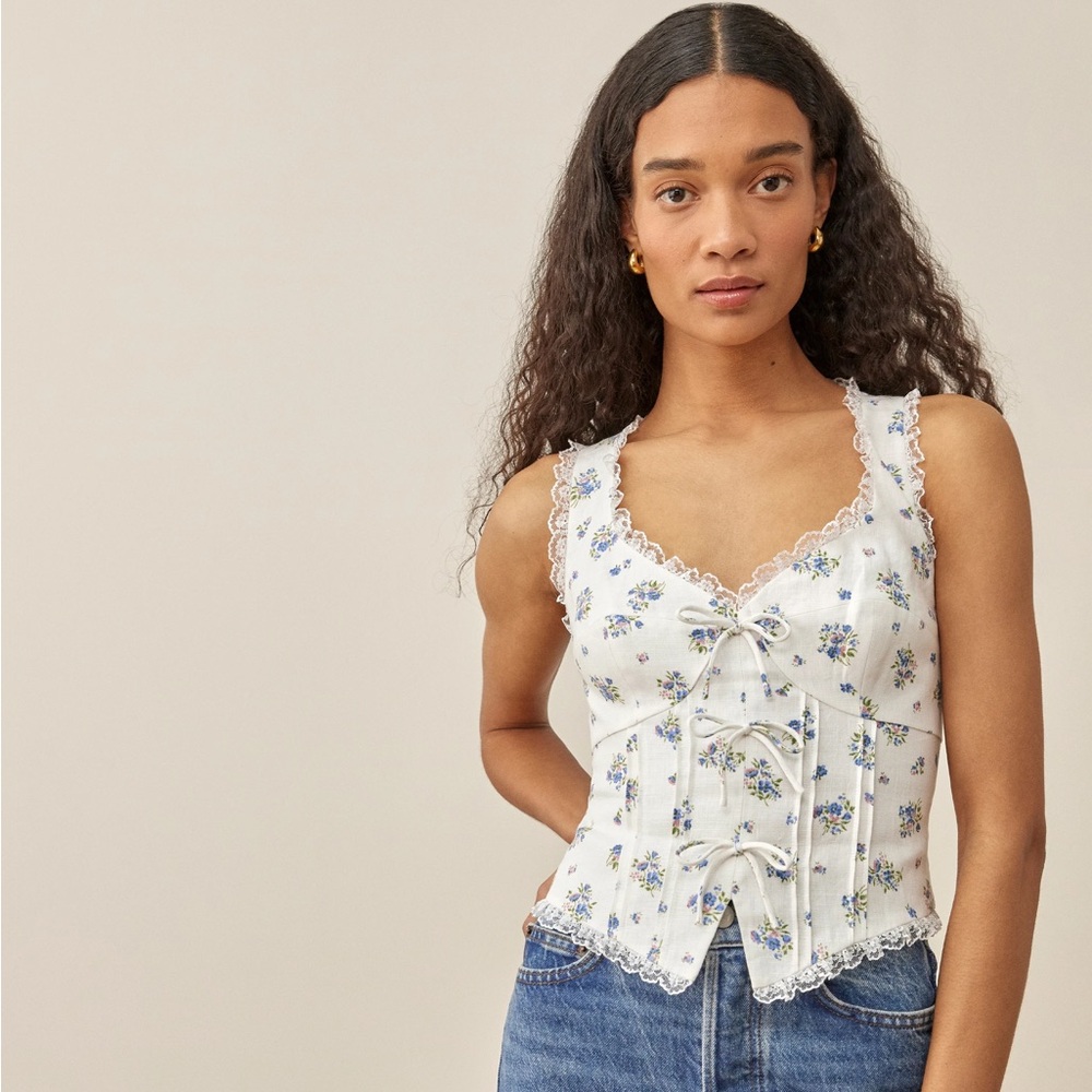 Reformation Brenda Linen Top NWT - SOLD OUT ONLINE